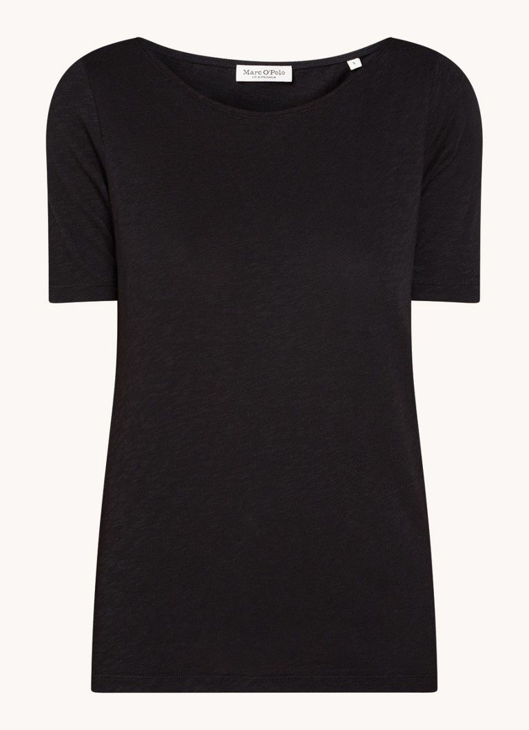 Marc O'Polo T-shirt van biologisch katoen met boothals