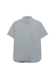 Superdry Classic Seersucker Ss Shirt M4011102a Cream/green Mannen Maat - S
