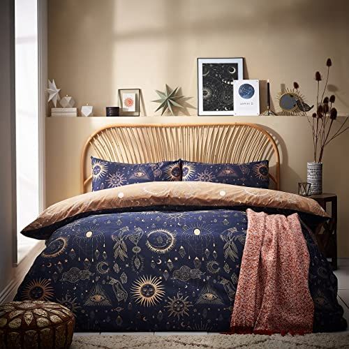 Furn Constellation King Dekbedovertrekset - Goud/Navy