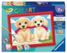 CreArt, Ravensburger CreArt, Malen nach Zahlen Kinder - Spielende Hunde