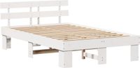 vidaXL Bedframe met hoofdeinde Wit 140 x 190 cm Massief grenenhout