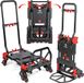 JACKMEND 2-in-1 Opvouwbare Steekwagen en Transportkar - Laadcapaciteit tot 136 KG - Opvouwbare Plateauwagen - Trapklimmende Wielen - Multifunctioneel