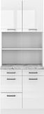 Vicco R-Line Keukenblok – 80 cm, WB Marmer Wit Hoogglans