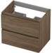 INK - Onderkast 2 Laden Greeploos met Houten Keerlijst - 600x400x520 Mm - Zuiver Eiken