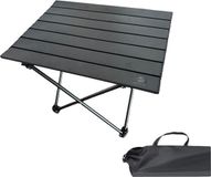 Recalma Campingtafel Inklapbaar - Campingtafel Lichtgewicht Zwart - Picknicktafel Kinderen Aluminium Tafelblad - Camping Tafel incl. Opbergtas - 55x41x40 cm