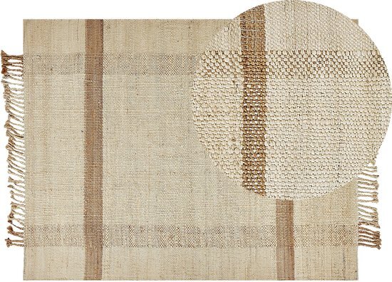 YELMEZ - Modern vloerkleed - Beige - 140 x 200 cm - Jute