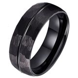 TJ Tom Jaxon Tom Jaxon wolfraam Ring Facet Groef Mat Zwart-21.5mm