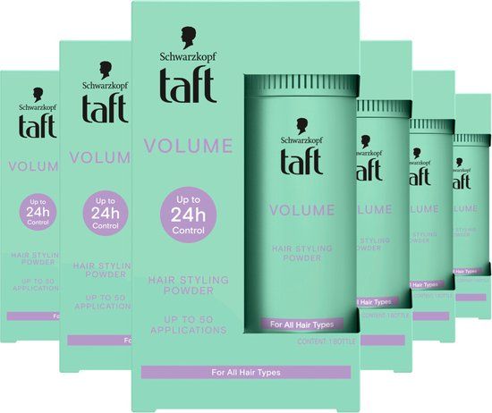 Schwarzkopf Taft Volume Styling Powder – Volume Poeder voor Haar – Directe Root Lift & Textuur – Ultra Licht – Onzichtbare Finish – Plakt Niet – Voordeelverpakking – 6x10 g