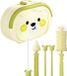 Ensemble de brosses pour bouteilles en silicone - Égouttoir à bouteilles - Séchoir à bouteilles - Jaune/Vert - Sans BPA