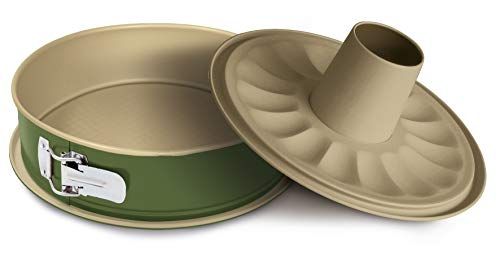 Guardini Bnat 2 bodems 24 cm Springform Cake Tin, staal met antiaanbaklaag Carnauba Wax Based, Groen/Beige