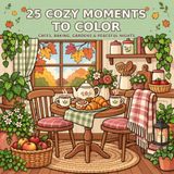 25 Cozy Moments to Color: Cafes, Baking, Gardens & Peaceful Nights