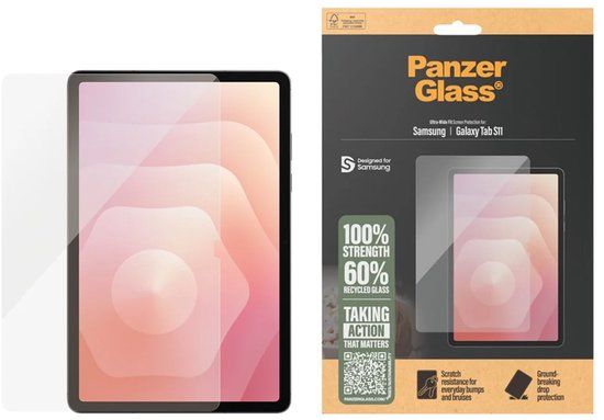PanzerGlass Ultra Wide Fit Screenprotector geschikt voor Samsung Galaxy Tab S11