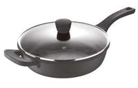Bergner BG-30736-NP Poêle multifonction Ronde Noir avec couvercle en verre 28 cm