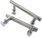 Merkloos / Sans marque BeiJingLiangPinJiaZuoKeJiWenHuaFaZhanYouXianGongSi 145mm (14.5cm) Chrome Plated ABS Shower Door Handle Hole to Hole