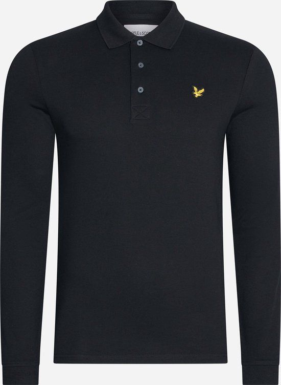Lyle & Scott Longsleeve Polo - Zwart - Heren - Maat M