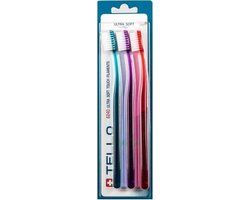 Tello Ultra Soft 6240 - Tandenborstel - 3 stuks - Extra zacht - Kleuren variëren