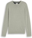 Tom Tailor - Basic gebreide trui van katoen - Maat XXL - iron mint melange