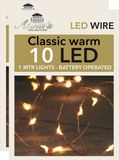 Anna Collection 2x Fil de cuivre lumineux - 10 LED - Blanc chaud - 100 cm
