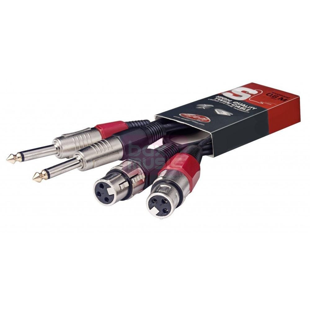 Stagg STC060PXF 2x XLR female naar 2x jack male mono kabel 60cm