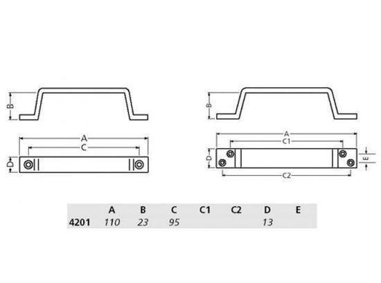 Hermeta greep wit 110 mm