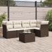 Maison Exclusive - Ensemble de jardin pour extérieur, composé de 6 pièces avec coussins, marron, en polyrotin