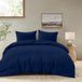 Dreamzie dekbedovertrek 240x220 cm met 2 kussenslopen 80x80 cm - Donkerblauw - Beddenset 240x220 cm van 100% microvezel - 3-delig - Gecertificeerd chemicaliënvrij (Oeko-Tex)