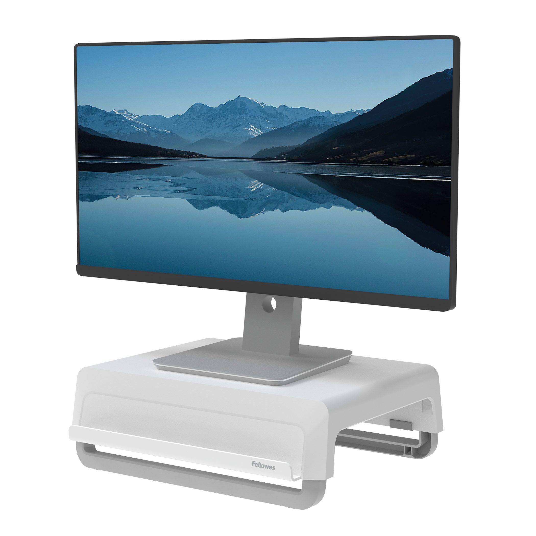 Fellowes Breyta Monitor Stand - Adjustable - White/Grey
