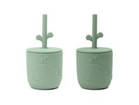 Done by deer Mug Wally avec paille peekaboo, lot de 2 Vert