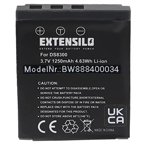 EXTENSILO Batterij compatibel met Prima DS-588, DS-8330, DS-8340, DS-8650, DS-88, DS-A350 camera (1250 mAh, 3,7 V, Li-Ion)