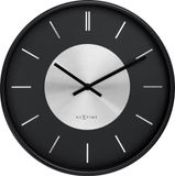 NeXtime Retro II – Wandklok – 25 cm – Metaal – Zwart/Zilver – Stil