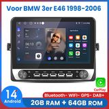 Awesafe 10.1 Inch Autoradio - Voor BMW 3-Serie E46 1998-2006 - RAM 2GB + ROM 64GB - Draadloos Apple Carplay & Android auto - GPS Navigatie Bluetooth WIFI - IPS Radio Scherm