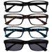 Leesbril Zwart Bruin Blauw Lezers Met Zwart Zon Lezer Waarde 4 Stuks Mannen Vrouwen RRRS92-1231 +2,50