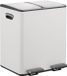 Relaxdays Prullenbak 2 vakken - 15 liter per vak - Afvalscheiding - Binnenemmers - Wit/Zilver