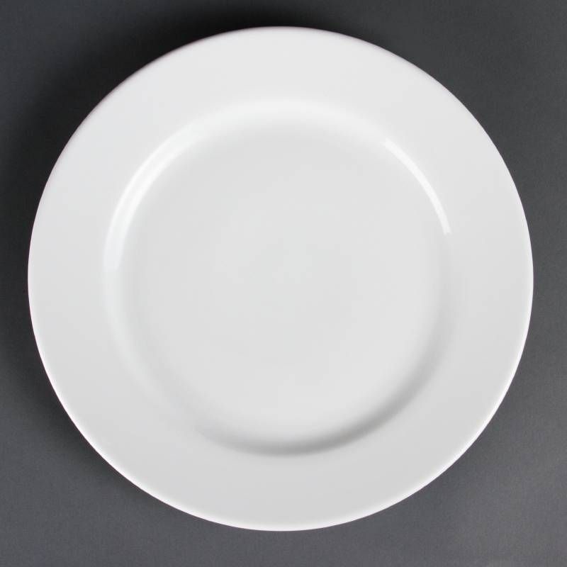 Olympia Whiteware borden met brede rand 31 cm 6 Stuks
