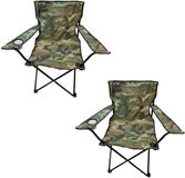 Benson Campingstoel - 2x - camouflage - opvouwbaar - 50 x 80 cm - lichtgewicht - max 100 kg - inklapbare stoel