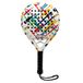 Sport1 Padelracket Winner 100% koolstofvezel – peddelracket rond voor gevorderde spelers – responsieve, duurzame schep ideaal voor spelers met krachtige slagen – wit met fantasie