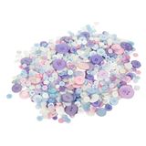 Verschillende vormen en maten knutselknopen 250 g - macaronmix - pastelkleurkeuze voor naaien, kaarten maken en kinderambachten
