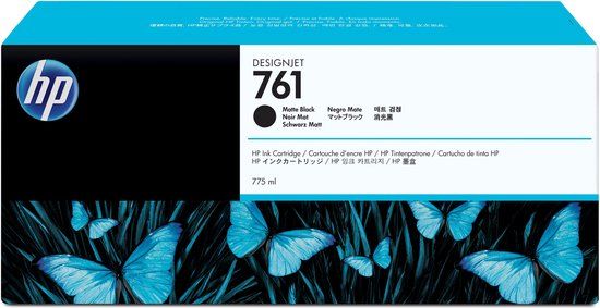 HP 761 Matte Black DesignJet Ink Cartridge - 775 ml