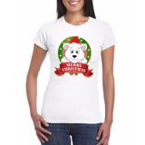 Bellatio Decorations Foute Kerst shirt voor dames - ijsbeer - Merry Christmas S