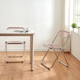 en.casa Klapstoel set van 6 Pornainen 74x46x47 cm roze transparant