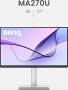 BenQ MA270U - 27" 4K UHD Monitor voor MacBook Pro/Air - 2 x HDMI - 2 X USB-C - 90 W voeding - Mac Color Match, USB-hub, helderheid en volumeregeling op Mac, in hoogte en hoek verstelbare voet, P3-kleurengamma -M-book mode - Nano matte panel