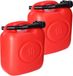 Storage solutions Koopman International Jerrycan - 2x - rood - 10 liter - 26 x 14 x 37 cm - met schenktuit - voor brandstof - benzine / diesel