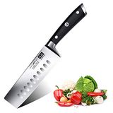 SHAN ZU keukenmes Nakiri, Japans Mes Van 16,5 cm, Koksmes Duits Roestvrij Staal, Mes Voor Groenten Professioneel Met Ergonomisch Handvat en Geschenkdoos