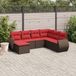 Maison Exclusive - 7-delige loungeset voor de tuin met kussens, bruin, van polyrotan