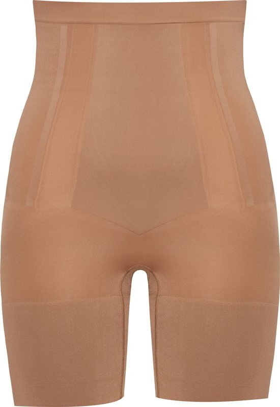 Spanx Oncore  High-Waisted Mid-Thigh Short - Kleur Dark Nude (Caf&#233; au Lait) - Maat S