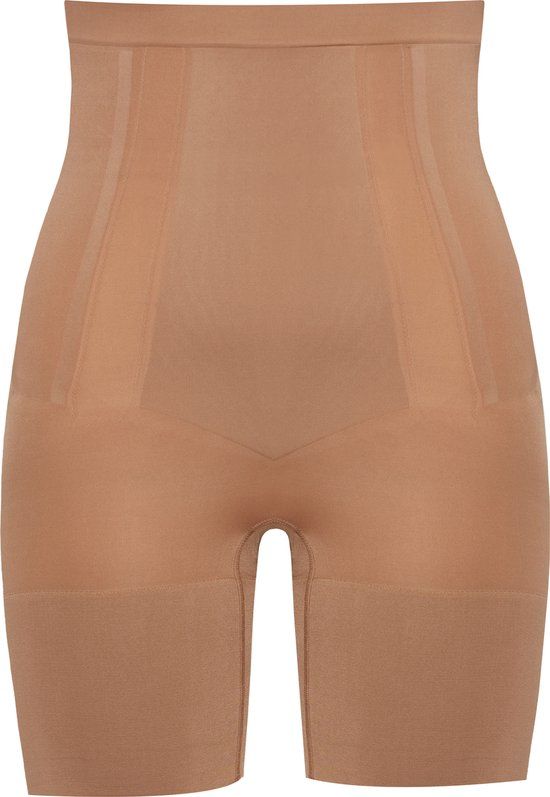 Spanx Oncore High-Waisted Mid-Thigh Short - Dark Nude (Café au Lait) - Size S