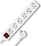 REV Multiprise - Multiprise 6 voies avec interrupteur lumineux - Câble 1,4 m - Max - 3500 W - Blanc