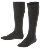 FALKE Comfort Wool lang eenkleurig wol kniekousen kinderen grijs - maat 19-22