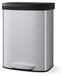 Poubelle en acier inoxydable pour la cuisine - Poubelle à pédale - 60 litres - Fermeture douce - Filtre anti-odeurs - Anti-taches - Argent