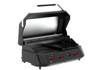 Cozze® G-800 Combo Plancha Grill BBQ - 3 Gasbranders - Gas BBQ & Plancha voor Buiten Koken - Grote Bakplaat - 30 mbar - Outdoor Cooking Station